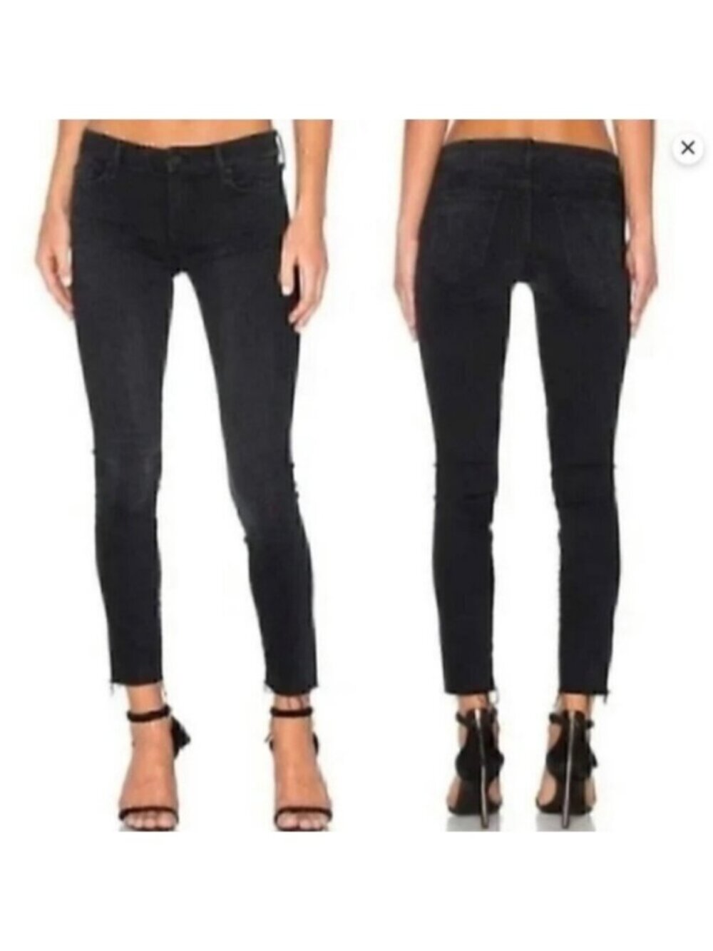 MOTHER Looker Ankle Fray Blackbird Wash Jeans Size 28